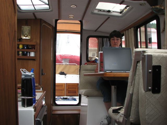 Linda working at Sullivan\'s Bay