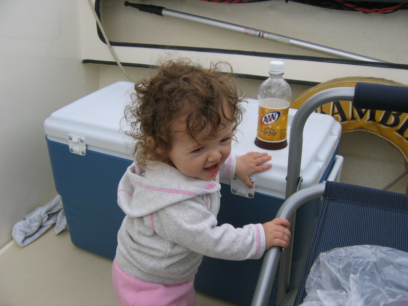 Little Lili helping out on deck