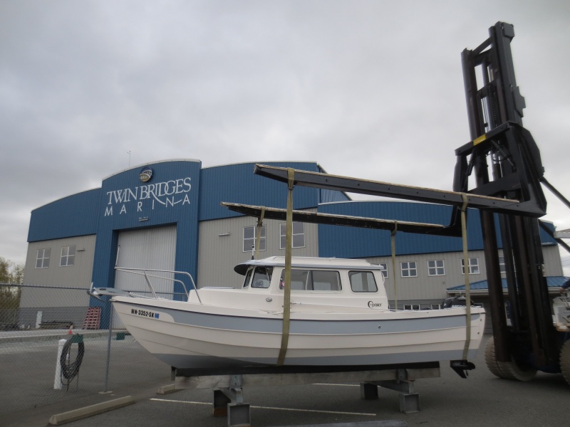 Loading boat on trailer April 8th for 100 hour service at the dealer