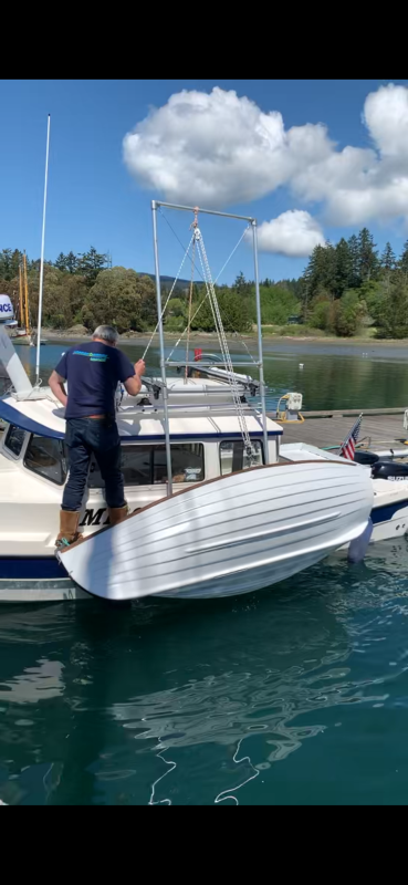 Loading dinghy on roof
