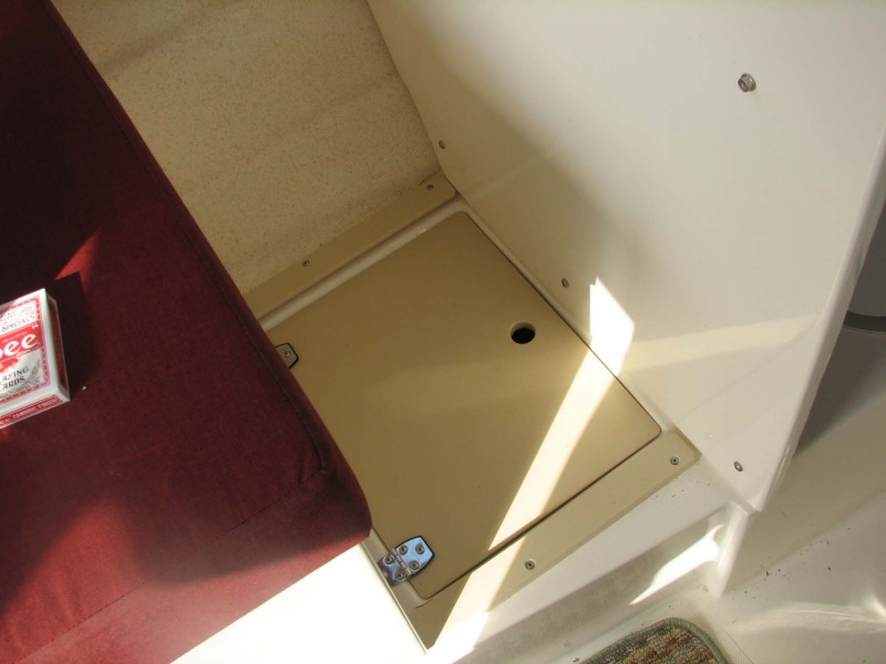 Locker under first mates sliding seat