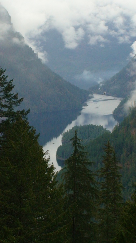 Looking down the inlet toward Malibu Rapids from the old trappers cabin