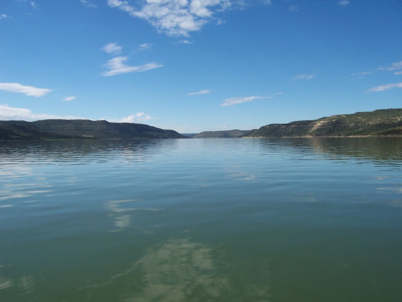 Looking south at a pretty calm lake