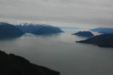Looking south from Juneau down Stephens Passage