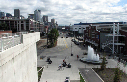 Looking towards the waterfront from the sculpture park