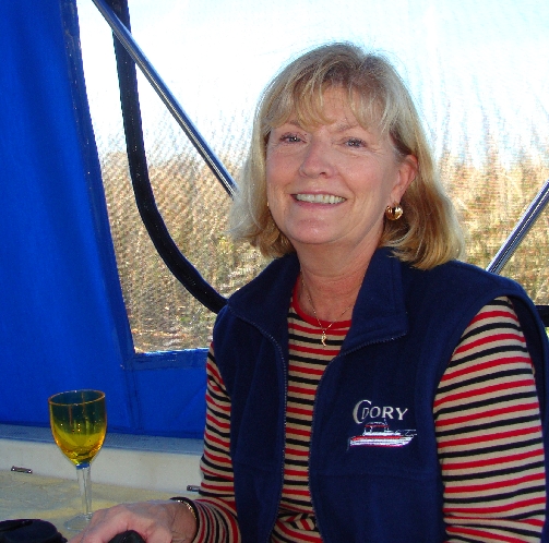 Loree (Jennykaz)having cocktail hour aboard Papillon