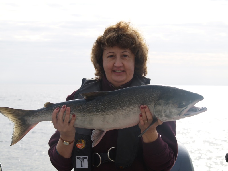 Lori's first salmon!