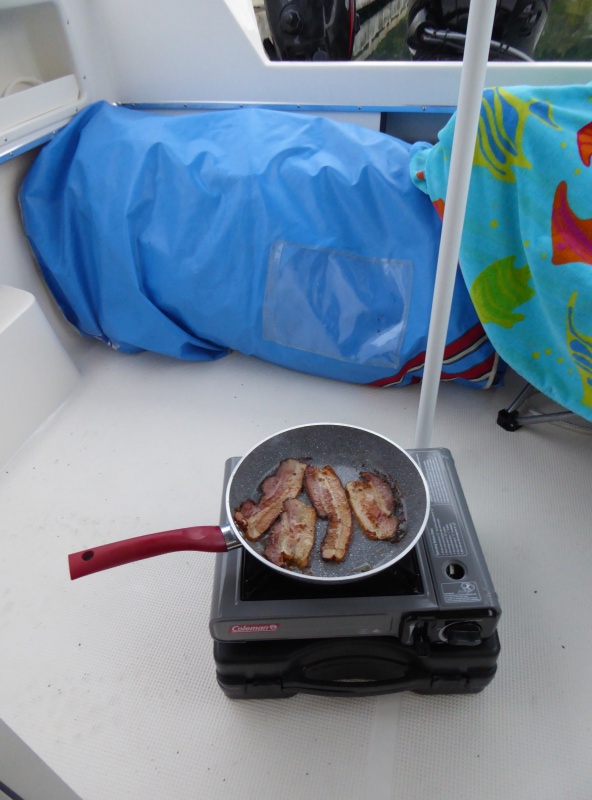 Making breakfast out back