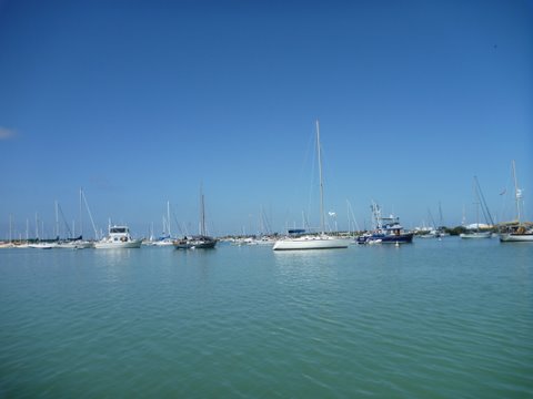 Many boats on mooring balls Boot Key Harbor we took a tour of all three mooring areas crazy place!!