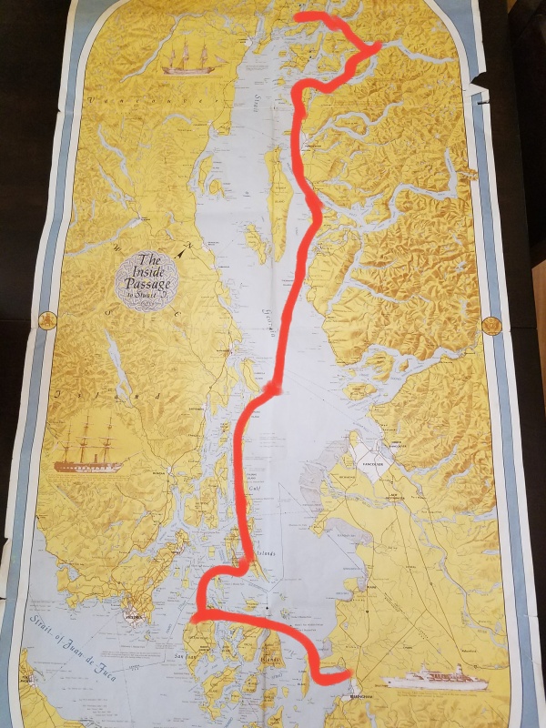 Map of the total trip North. Bellingham to the Octopus Islands.