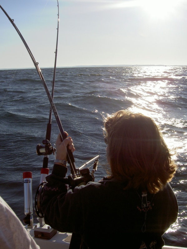 Marcia fighting a 22 pound King Salmon