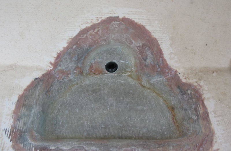 Marelon fitting set in place to check fit, inside overview.