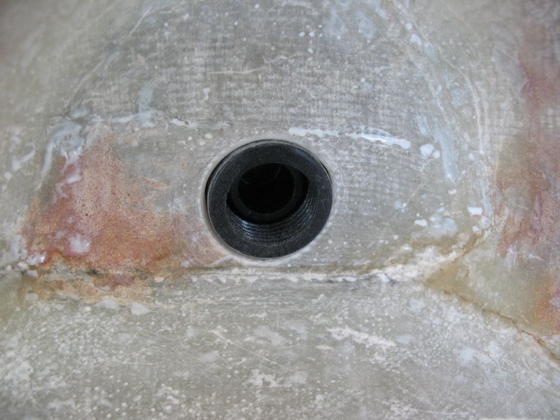 Marelon fitting set in place to check fit, inside view.