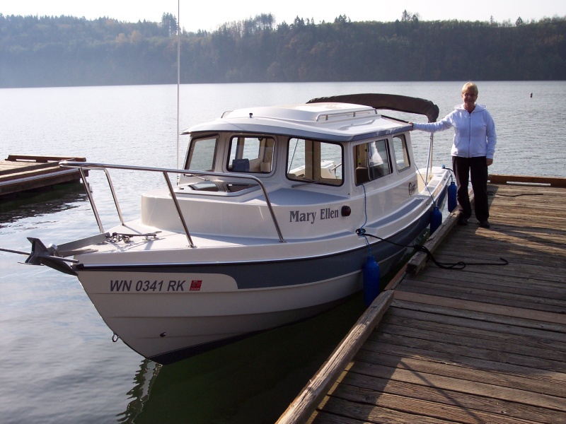 Mary Ellen with her boat