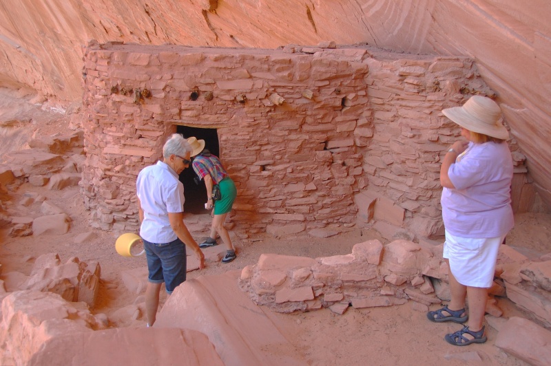 Mary Jo, Janice, and Patti inspecting ruins.