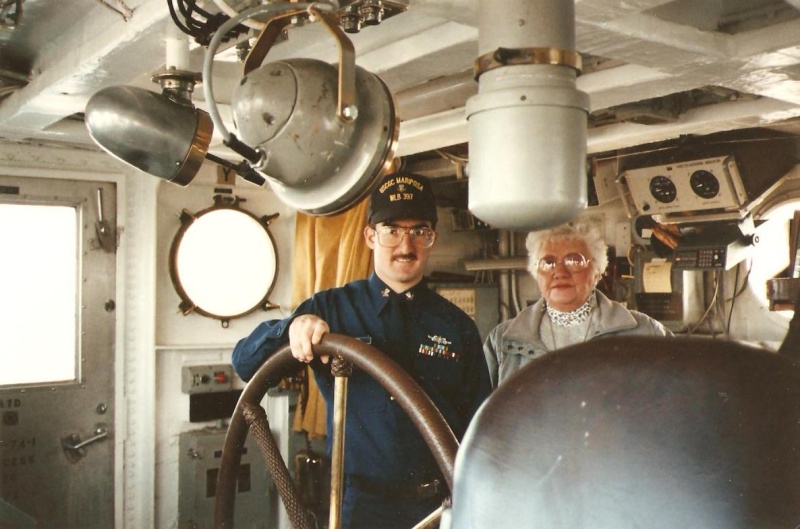 Me giving a tour of the bridge on CGC MARIPOSA