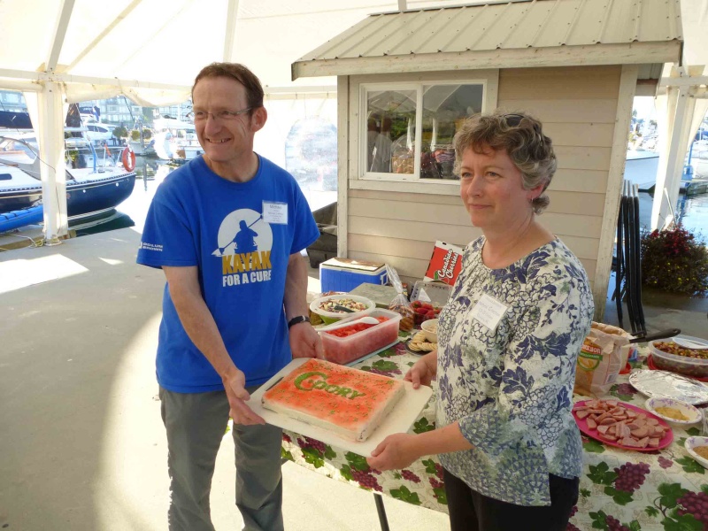 Michael and Monica, our hosts with a C-Dory cake