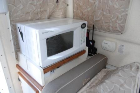 Microwave and shelf, CO detector