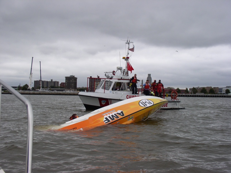 (Minnow) Oops! We had 2 medics on board with full gear, so we were the first to respond. After the pilots assured us they were OK, the divers on the rescue boat picked them up.