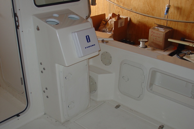 Modify helm, shorten  storage shelf, add door