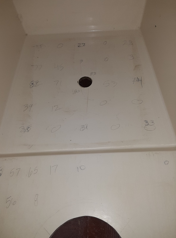 moisture readings under the porta-potty