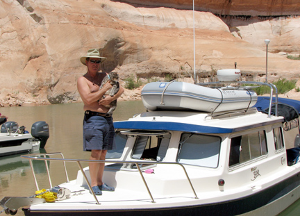Molly on the bow