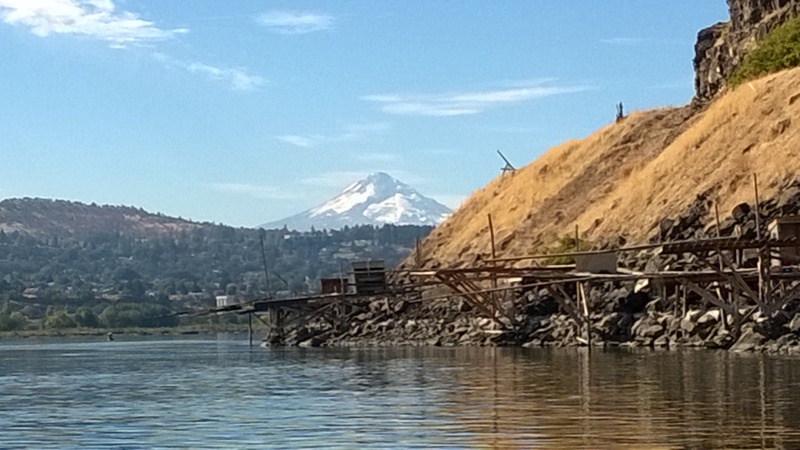 Mt. Hood just after existing the lock at The Dalles