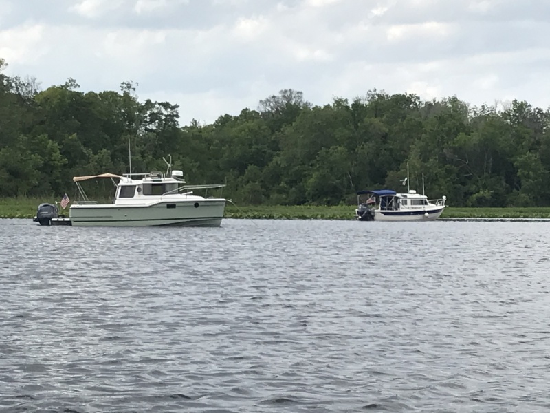 Mystery Girl and C Traveler anchored behind 7 Sisters Islands