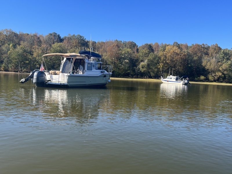Mystery Girl and C-Traveler anchored in Hickman Creek