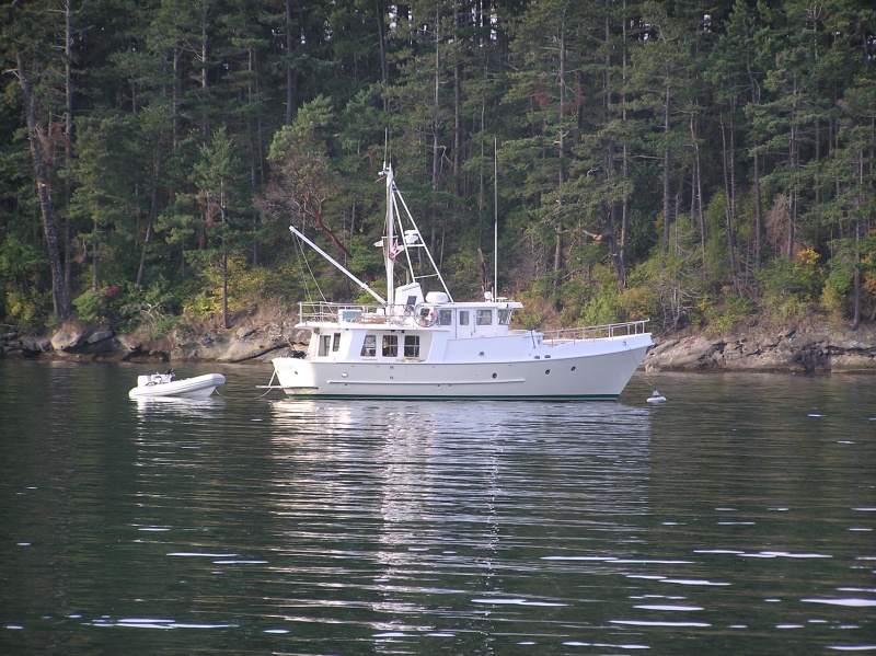 Nordhaven anchored near us.  IF I ever won the lottery!  A nice retired couple from northern California.