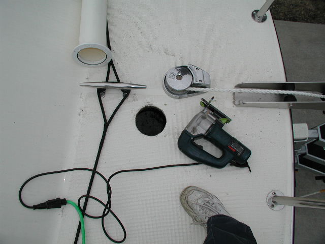 Not for the faint of heart! 4" hole in forward deck