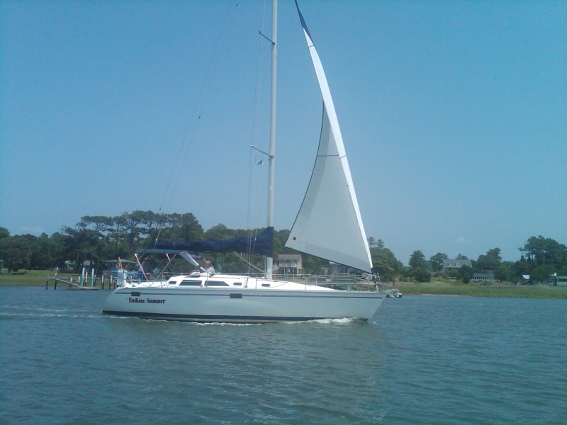 On the return home, passing "Endless Summer", our sailing friends on return from same trip.