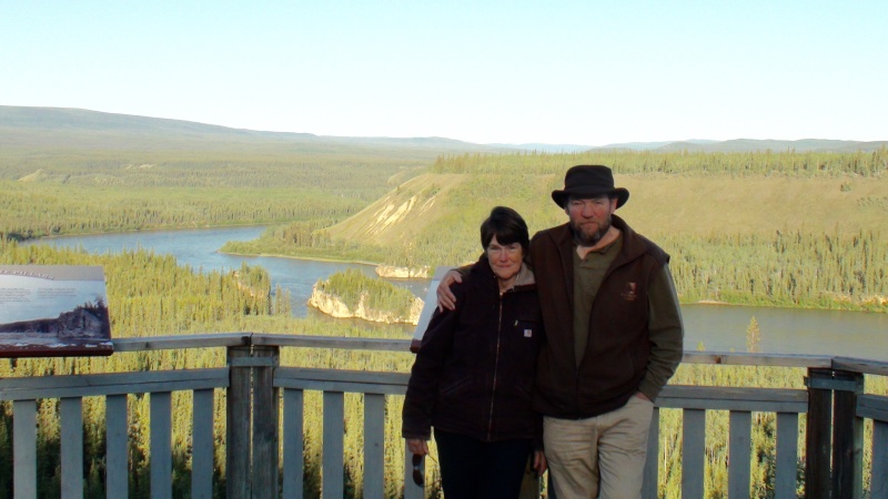 On the road trip home on a over look of the Yukon River Five Finger Rapids