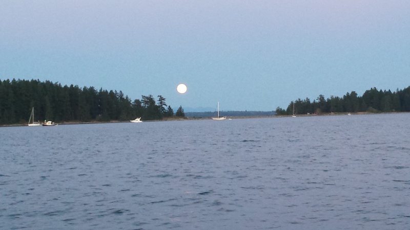 "Once in a Blue Moon".  Blue Moon over Heriot Bay