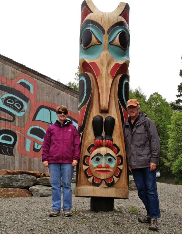 One of the 467 totems we've seen (so far) in Ketchikan. Exaggerating but there are more totems in Ketchikan than anywhere else in the world and I think we've seen them all now.  We've been to Saxman, Totem Bight, Potlatch, and every other totem park in Ketchikan.