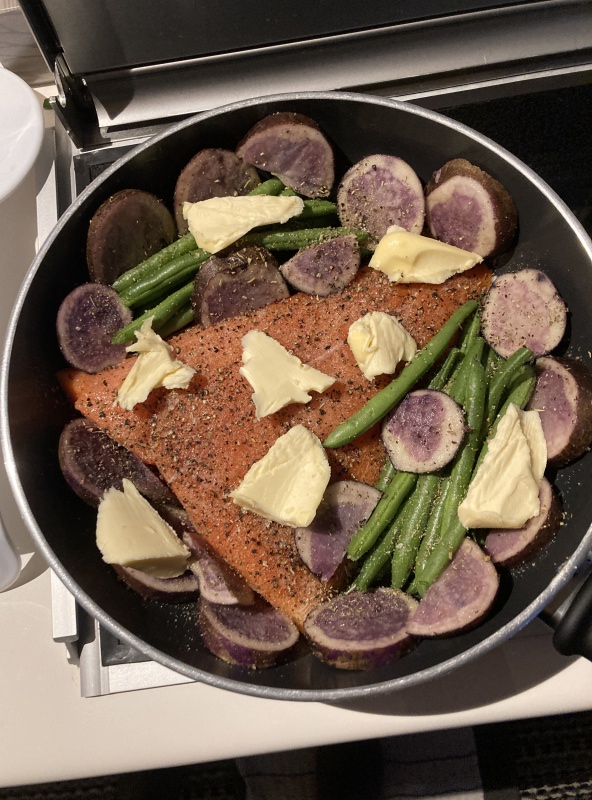 One Pan Salmon Dinner - Before