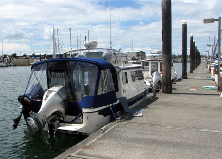 Only a couple boats early on Thursday