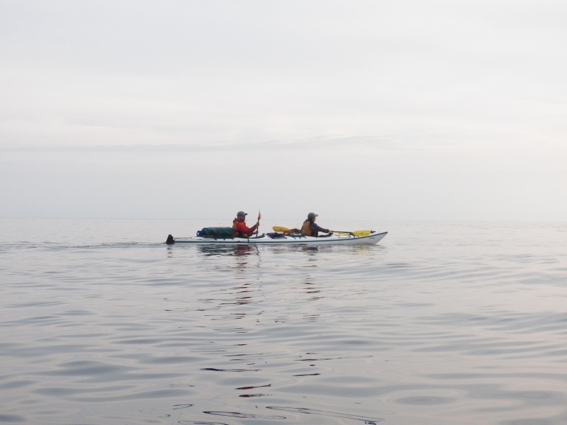 Open water crossing Carpenter Bay.