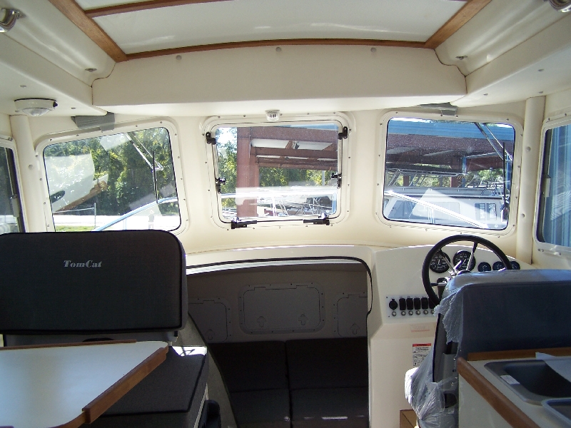 Our new 2009 Tomcat 255 "Destiny" at Wefings Marine in Eastpoint, Florida September 2009 - looking forward