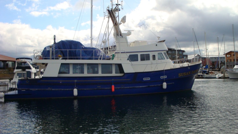 Our ride for the 8 days.  64" Little Hoquim 17' beam. carried a 14' skiff and a small Boston Whaler