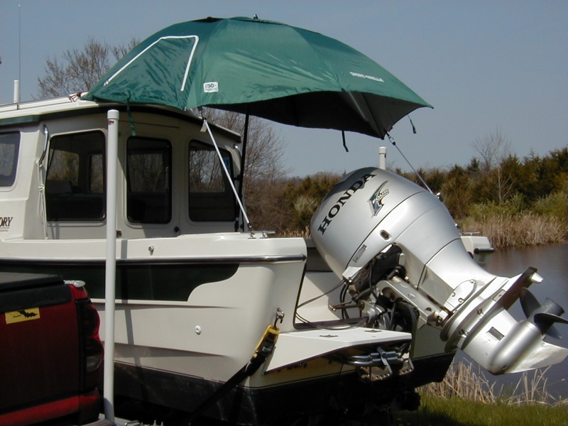 Outside view, can further secure with rear bungees.