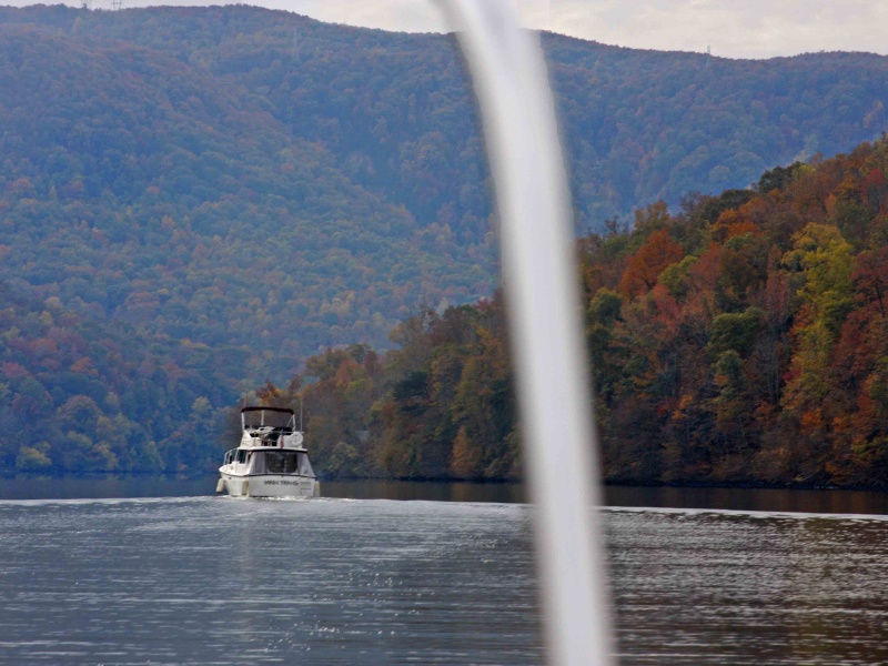 Overtaking another cruiser taking in the fall colors.