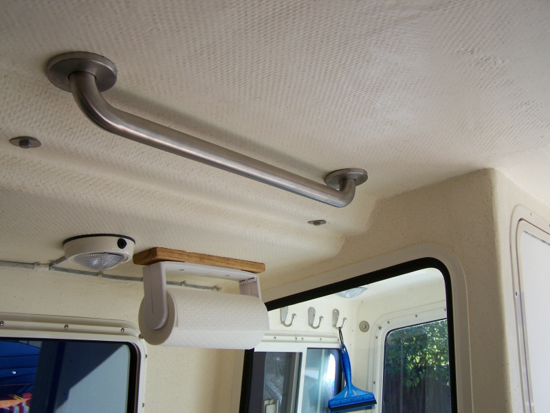 Paper towel storage and grab rail both mounted with 4200 no screws
