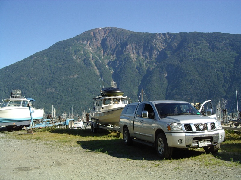 parking lot at Bella Coola marina