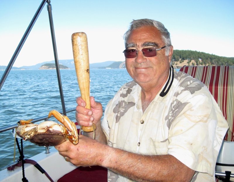 Pat Whacking Crab - Lopez Sound 6-14-16