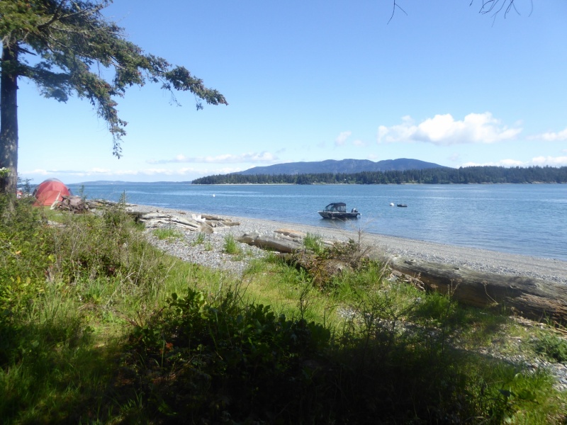 People camping on Pelican Beach