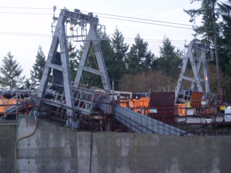 Pictures taken in mid December during walk across bridge. This is the Gig Harbor anchor.