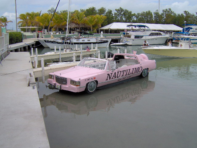 Pink Caddy boat Limo boat.