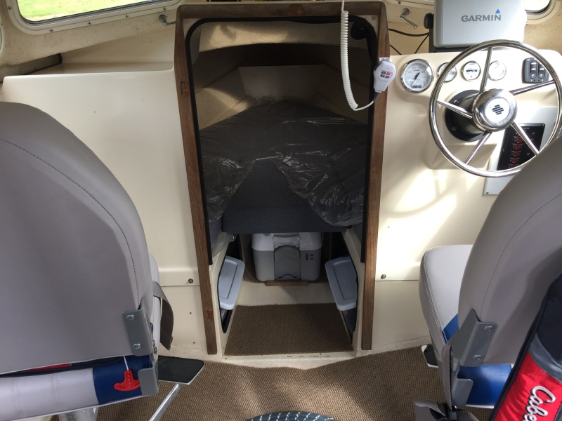 Plastic still on new v-birth cushions