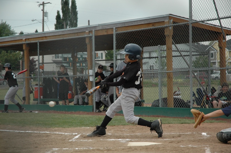 Playing baseball